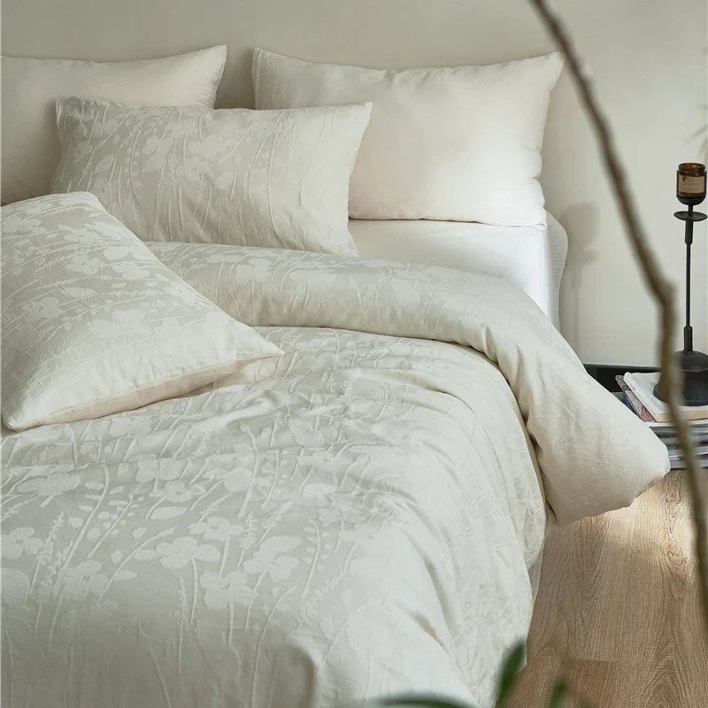 Bedding Set Quilted Cotton Jacquard Reversible Machine Washable