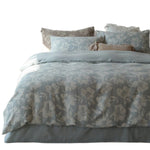 Bedding Set Quilted Floral Cotton Blend 4-Piece