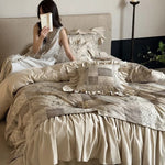 Bedding Set Quilted Patchwork Bedspread & Gathered Bedskirt