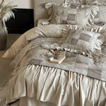 Bedding Set Quilted Patchwork Bedspread & Gathered Bedskirt