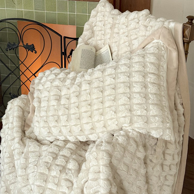 Bedding Set Quilted Velvet 3D Waffle Texture 4-Piece