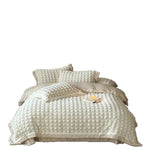 Bedding Set Quilted Velvet 3D Waffle Texture 4-Piece