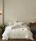 Bedding Set Quilted Velvet 3D Waffle Texture 4-Piece
