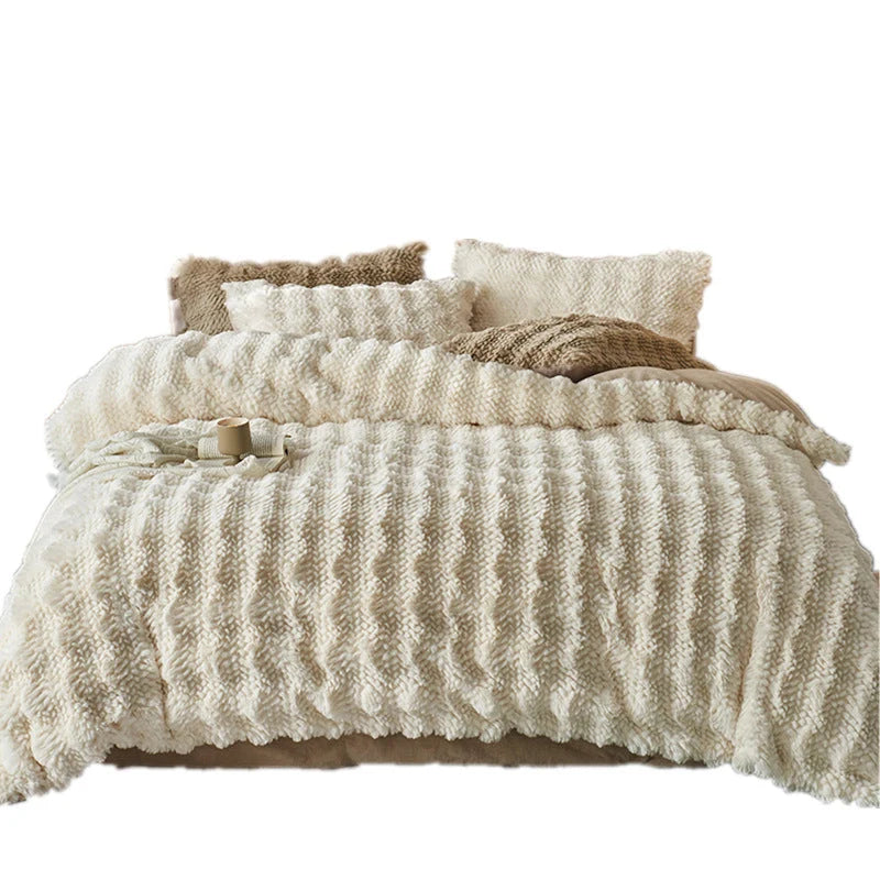 Bedding Set Rabbit Fur Fleece Warm & Breathable