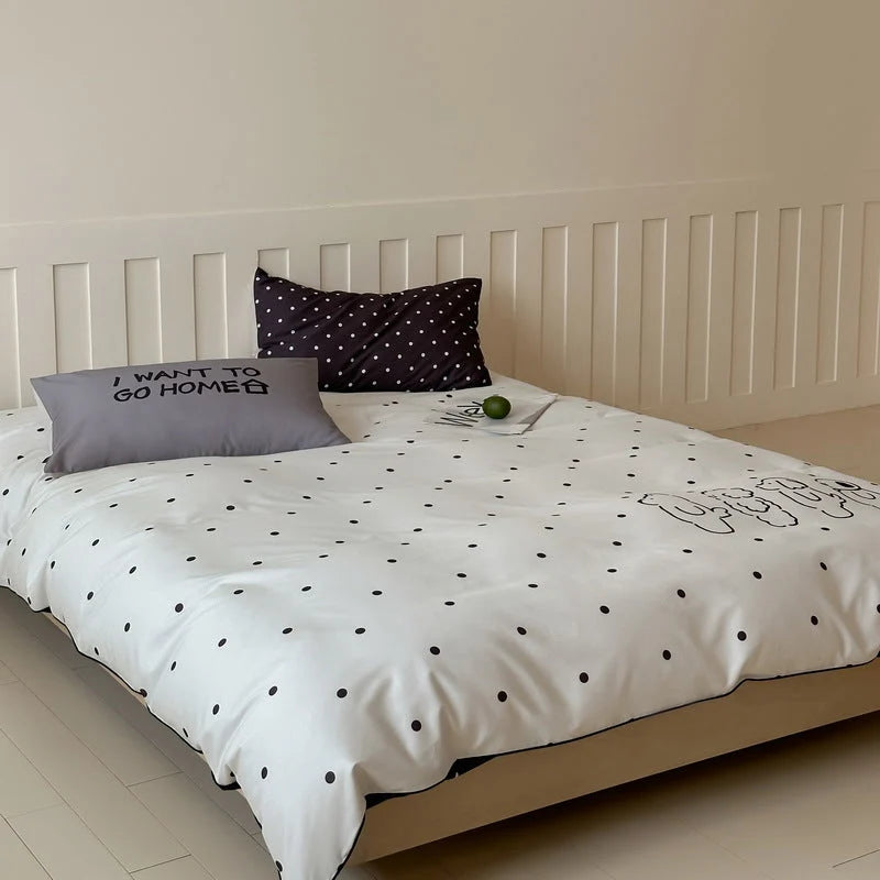 Bedding Set Reversible Cotton Blend Set of 4