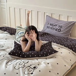 Bedding Set Reversible Cotton Blend Set of 4