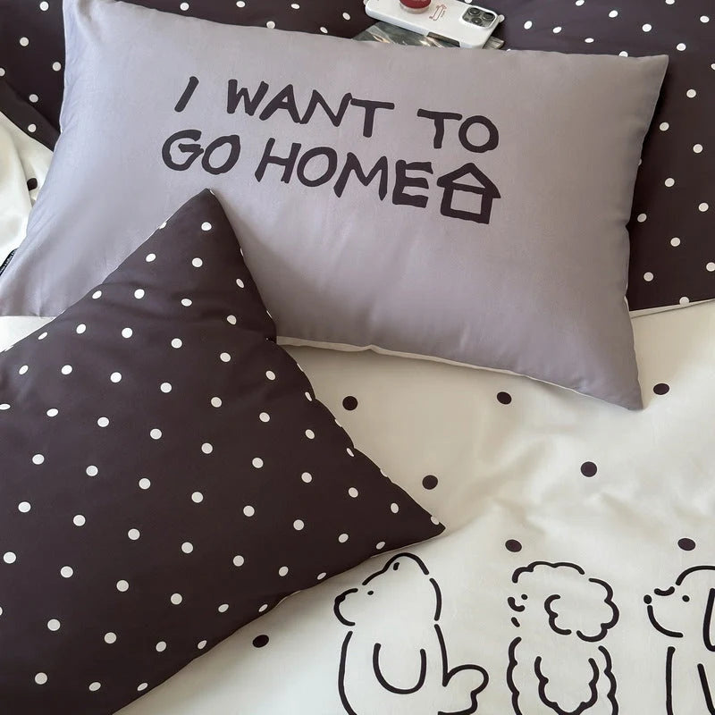 Bedding Set Reversible Cotton Blend Set of 4