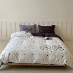 Bedding Set Reversible Cotton Blend Set of 4