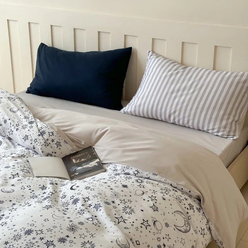 Bedding Set Reversible Cotton Blend Set of 4