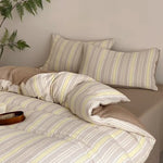 Bedding Set Reversible Cotton-Linen With Fitted Sheet