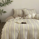 Bedding Set Reversible Cotton-Linen With Fitted Sheet