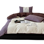 Bedding Set Reversible Cotton Satin 4-Piece Set