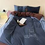 Bedding Set Reversible Cotton Satin 4-Piece Set
