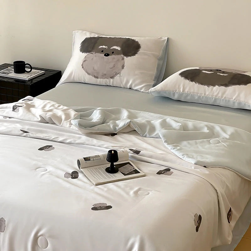 Bedding Set Reversible Cotton Satin Animal Print