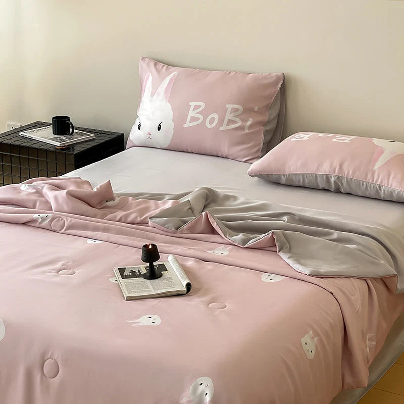 Bedding Set Reversible Cotton Satin Animal Print