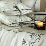 Bedding Set Reversible Cotton Satin Bamboo Print 4-Piece Set