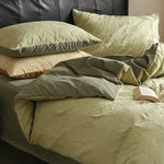 Bedding Set Reversible Cotton Satin & Floral Jacquard