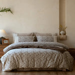Bedding Set Reversible Cotton Satin Floral Jacquard