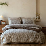 Bedding Set Reversible Cotton Satin Floral Jacquard