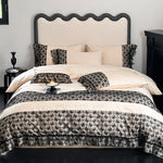 Bedding Set Reversible Cotton Satin Jacquard Borders & Ruffles