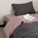 Bedding Set Reversible Floral & Solid Cotton Satin