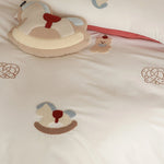 Bedding Set Reversible Mako Cotton Blend Embroidered Teddy Appliqués