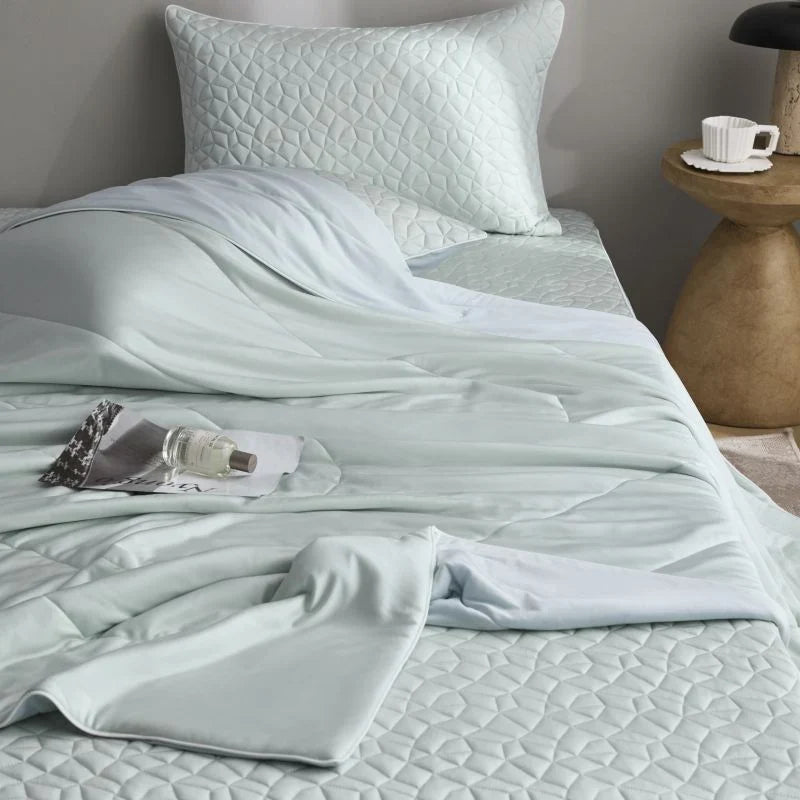 Bedding Set Reversible Satin Blanket & Quilted Protector