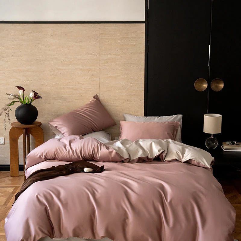 Bedding Set Reversible Woven Satin 4-Piece