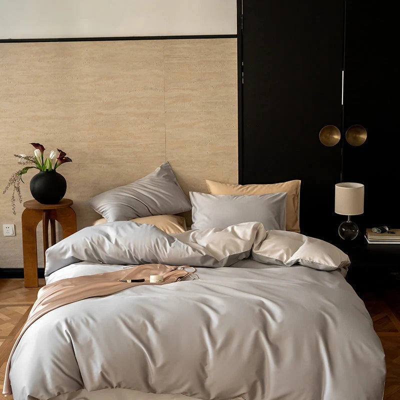Bedding Set Reversible Woven Satin 4-Piece