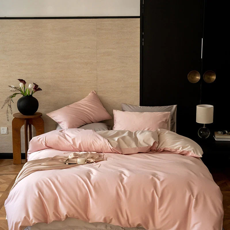 Bedding Set Reversible Woven Satin Temperature-Regulating