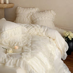 Bedding Set Ruffled Rose Appliqués 4-Piece