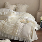 Bedding Set Ruffled Rose Appliqués 4-Piece