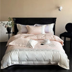 Bedding Set Satin Breathable Floral Relief Embroidery