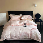 Bedding Set Satin Breathable Floral Relief Embroidery