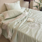 Bedding Set Satin Butterfly Embroidery 4-Piece