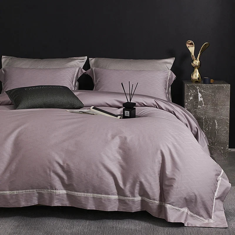 Bedding Set Satin Cotton Breathable 4-Piece