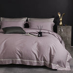 Bedding Set Satin Cotton Breathable Fine Piping 4-Piece Set