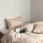 Bedding Set Satin Embossed Monstera Wrinkle-Resistant & Breathable