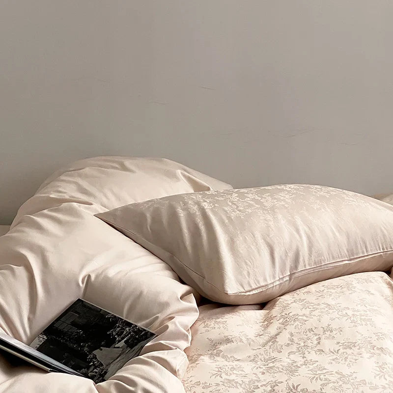 Bedding Set Satin Embossed Monstera Wrinkle-Resistant & Breathable
