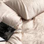 Bedding Set Satin Embossed Monstera Wrinkle-Resistant & Breathable
