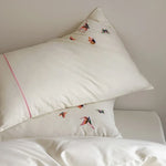 Bedding Set Satin Jacquard Embroidered Butterflies 4-Piece