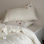 Bedding Set Satin Jacquard Embroidered Butterflies Four-Piece Set