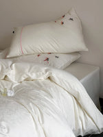 Bedding Set Satin Jacquard Embroidered Butterflies Four-Piece Set