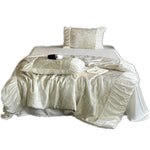 Bedding Set Satin Jacquard Gathered Ruffle