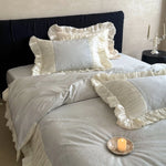 Bedding Set Satin Jacquard Pleated Ruffles