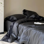 Bedding Set Satin Lace Trim Easy Care