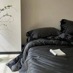 Bedding Set Satin Lace Trim Easy Care