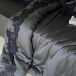 Bedding Set Satin Lace Trim Easy Care