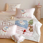 Bedding Set Satin Quilted Animal Appliqués