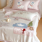 Bedding Set Satin Quilted Animal Appliqués